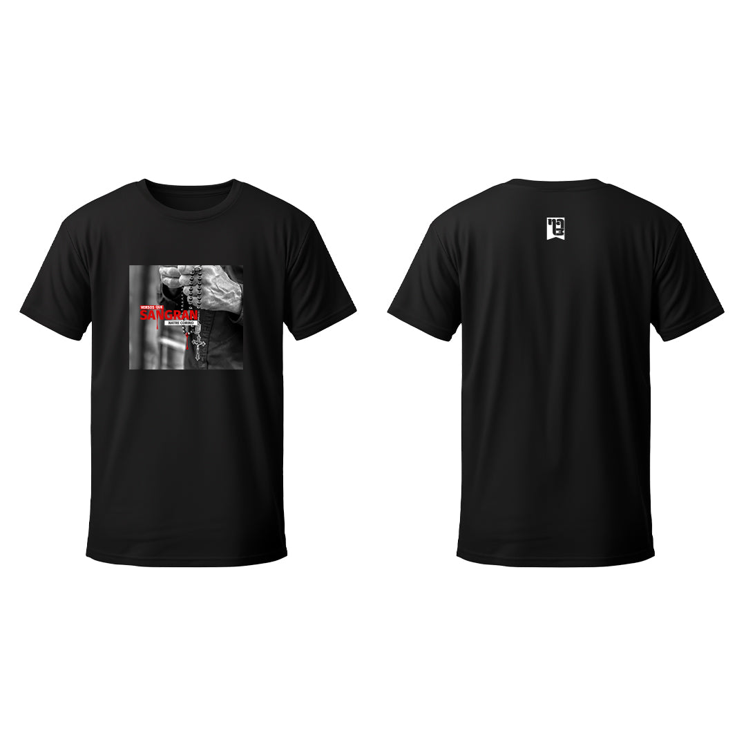 Polera Estampada - 100% algodón Negra unisex