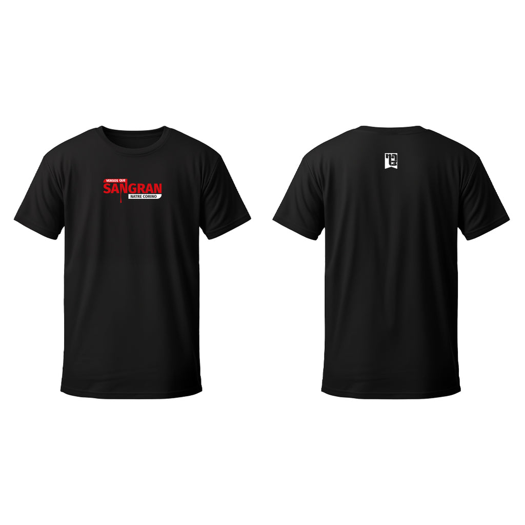 Polera Estampada Versos que Sangran - 100% algodón Negra unisex