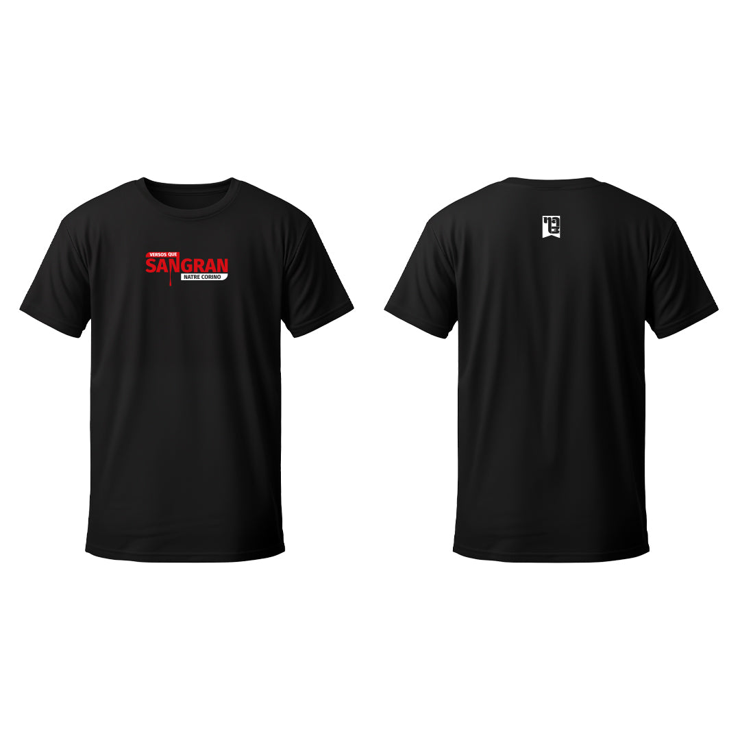 Polera Estampada Versos que Sangran - 100% algodón Negra unisex